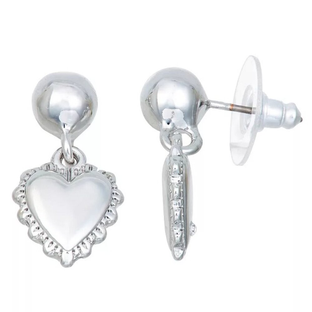 VERA WANG Romantic Heart Silver Drop Earrings**NEW!